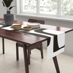 Mid Century Modern Shapes Black And White #society6 #buyart Table Runner Gallery Image 2