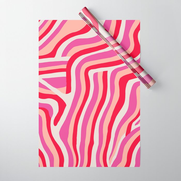 pink zebra stripes Wrapping Paper Gallery Image 1
