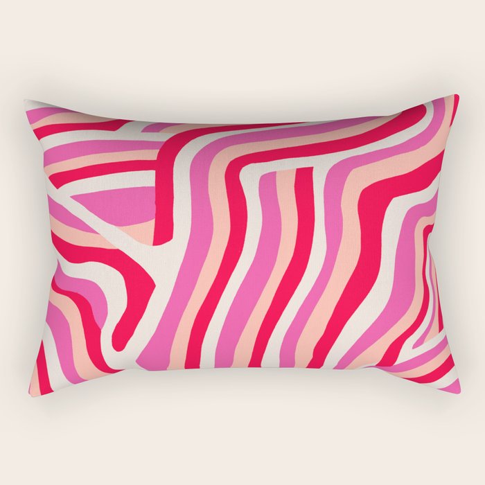 pink zebra stripes Rectangular Pillow Gallery Image 2