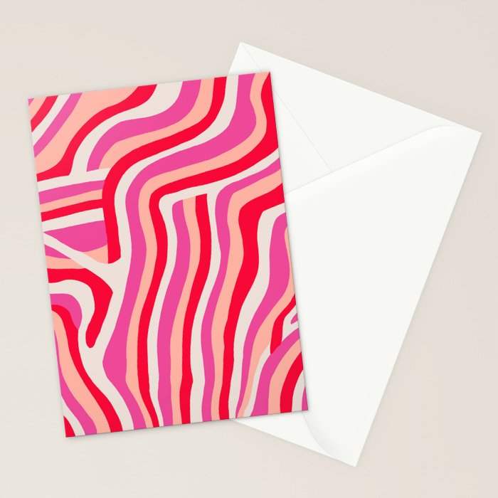 pink zebra stripes Stationery Card Gallery Image 2