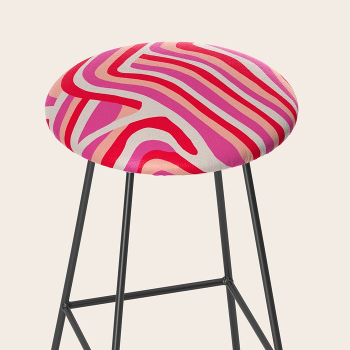 pink zebra stripes Stool Gallery Image 2