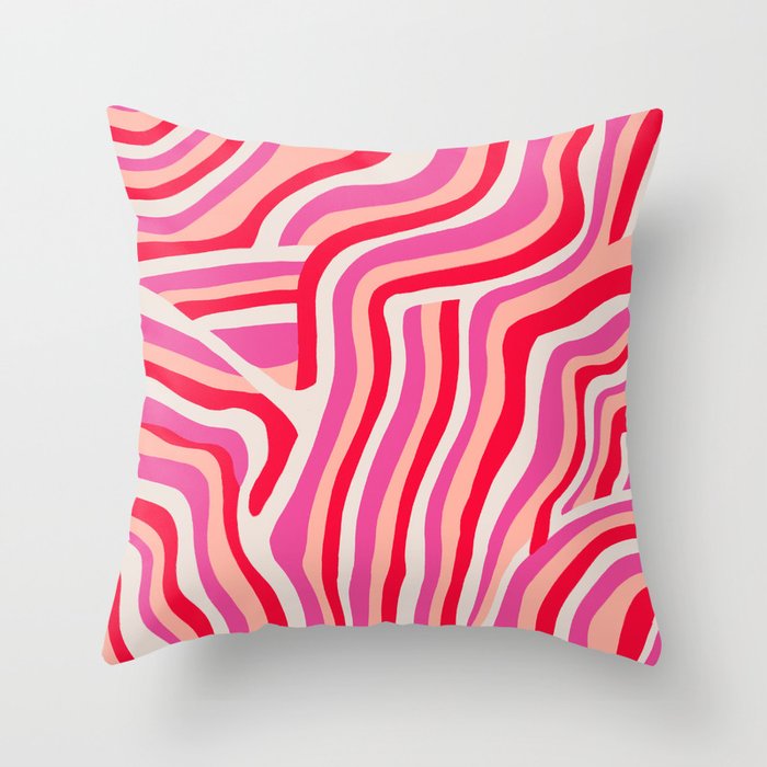 pink zebra stripes Throw Pillow Gallery Image 6