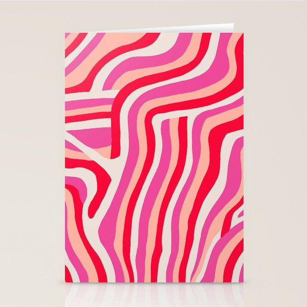 pink zebra stripes Stationery Card Gallery Image 1