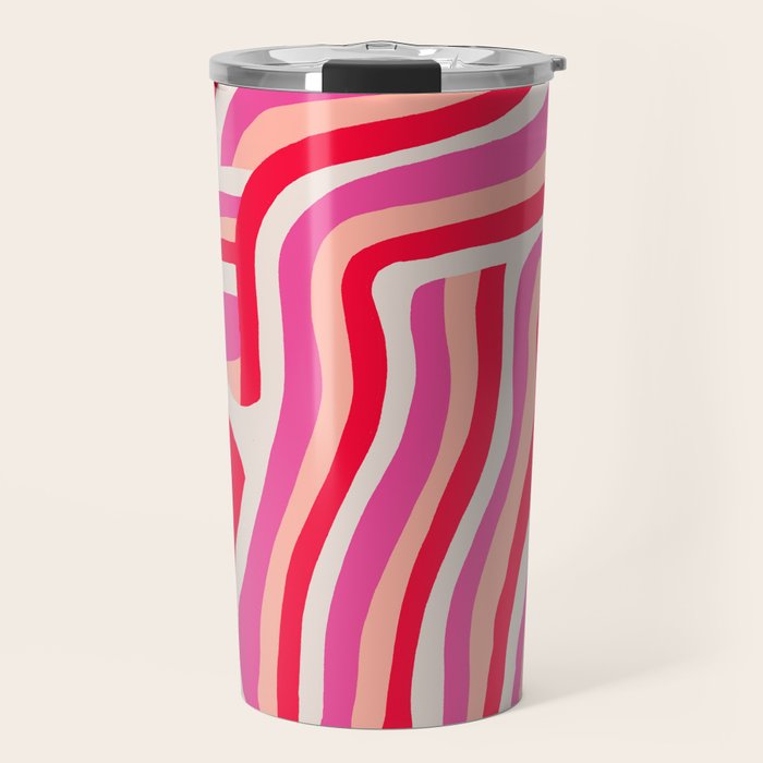 pink zebra stripes Travel Mug Gallery Image 1