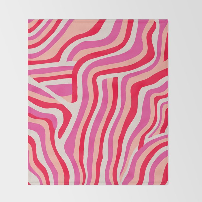 pink zebra stripes Throw Blanket Gallery Image 2