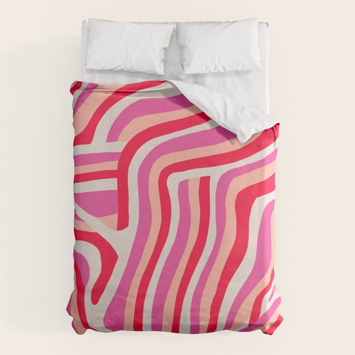 pink zebra stripes Duvet Cover Gallery Image 1