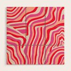 pink zebra stripes Wood Wall Art Gallery Image 1