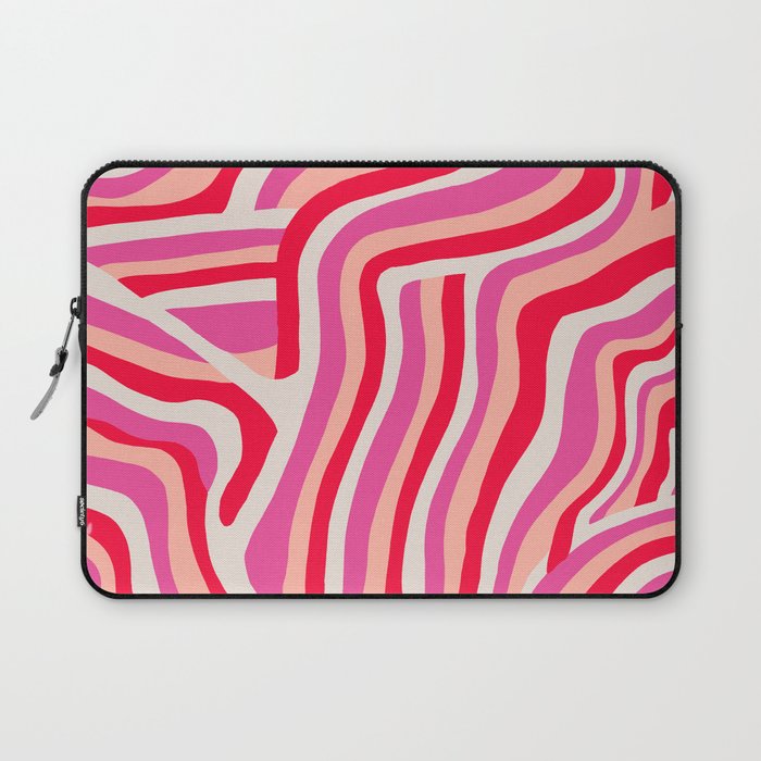 pink zebra stripes Laptop Sleeve Gallery Image 1
