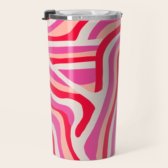 pink zebra stripes Travel Mug Gallery Image 3