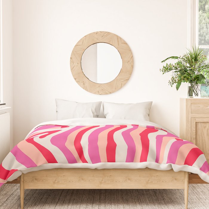 pink zebra stripes Duvet Cover Gallery Image 3