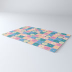 Retro Flowers Check Pattern XXIII Rug Gallery Image 3
