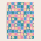 Retro Flowers Check Pattern XXIII Poster Gallery Image 4