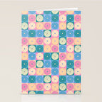 Retro Flowers Check Pattern XXIII Stationery Card Gallery Image 2