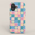 Retro Flowers Check Pattern XXIII iPhone Case Gallery Image 1
