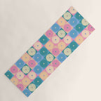 Retro Flowers Check Pattern XXIII Yoga Mat Gallery Image 1