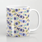 Geometric Fish Pattern - Blue and Olive Coffee Mug Gallery Image 1