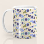 Geometric Fish Pattern - Blue and Olive Coffee Mug Gallery Image 3