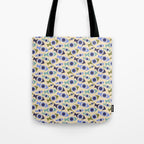Geometric Fish Pattern - Blue and Olive Tote Bag Gallery Image 1