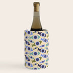 Geometric Fish Pattern - Blue and Olive Wine Chiller Gallery Image 1