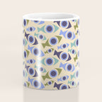 Geometric Fish Pattern - Blue and Olive Coffee Mug Gallery Image 4