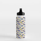 Geometric Fish Pattern - Blue and Olive Water Bottle Gallery Image 3