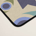 Geometric Fish Pattern - Blue and Olive Desk Mat Gallery Image 4