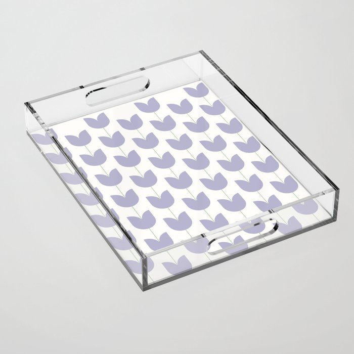 Spring Tulips VI Lavender Purple Mid Century Flowers Acrylic Tray Gallery Image 1