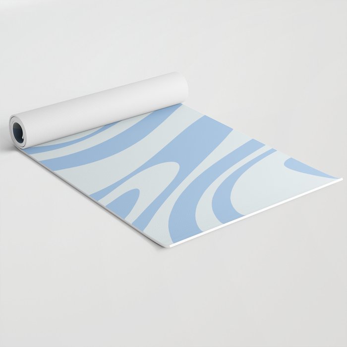 Retro Fantasy Swirl Abstract in Powder Blue Yoga Mat Gallery Image 2