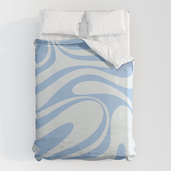 Retro Fantasy Swirl Abstract in Powder Blue Duvet Cover Gallery Image 6