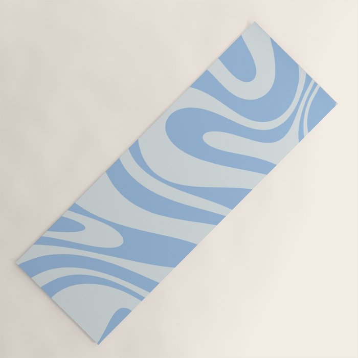 Retro Fantasy Swirl Abstract in Powder Blue Yoga Mat Gallery Image 1