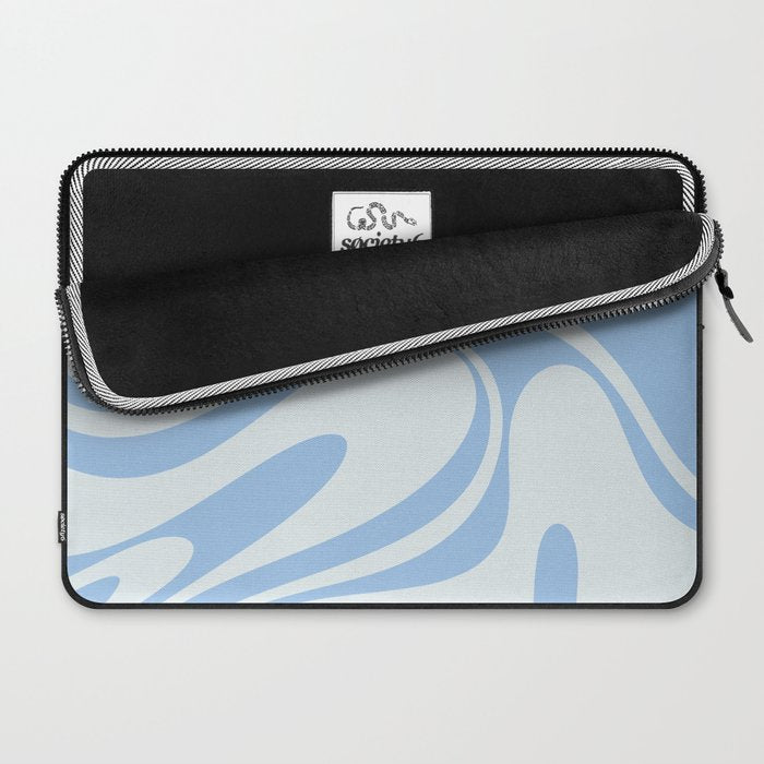 Retro Fantasy Swirl Abstract in Powder Blue Laptop Sleeve Gallery Image 2