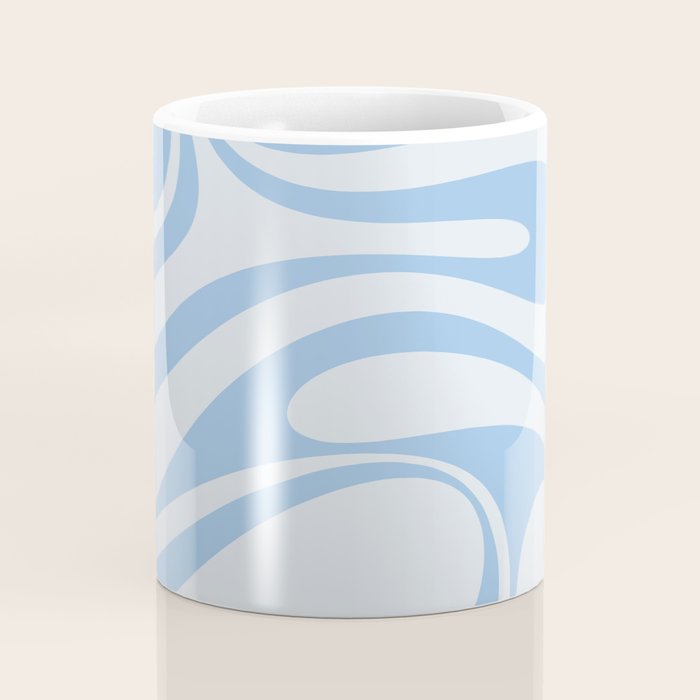 Retro Fantasy Swirl Abstract in Powder Blue Coffee Mug Gallery Image 4