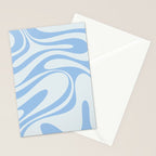Retro Fantasy Swirl Abstract in Powder Blue Stationery Card Gallery Image 2