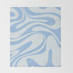 Retro Fantasy Swirl Abstract in Powder Blue Throw Blanket Gallery Image 2