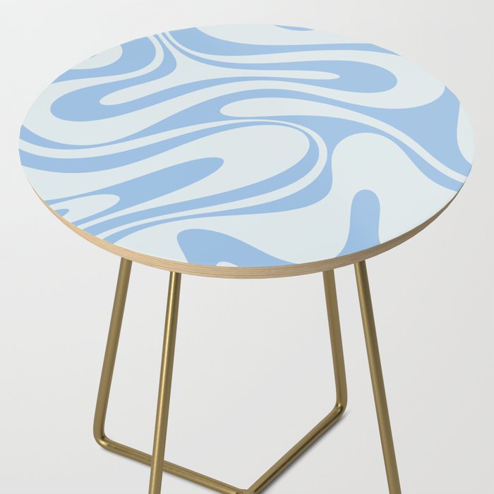 Retro Fantasy Swirl Abstract in Powder Blue Side Table Gallery Image 2