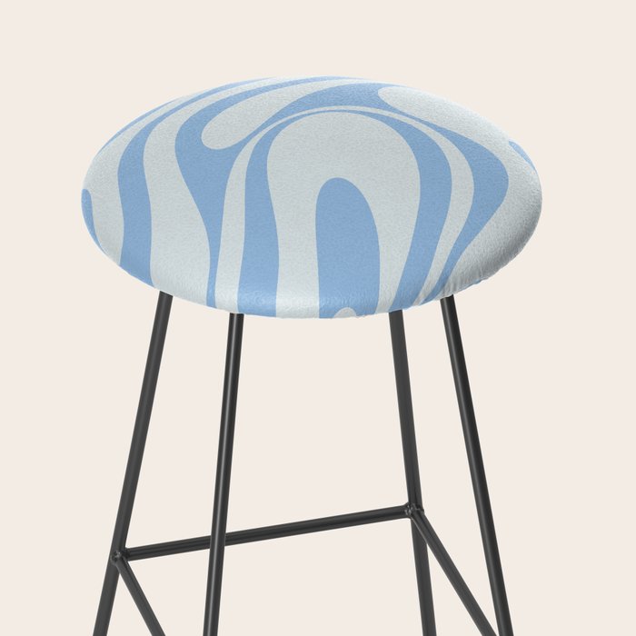 Retro Fantasy Swirl Abstract in Powder Blue Stool Gallery Image 2