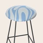 Retro Fantasy Swirl Abstract in Powder Blue Stool Gallery Image 2