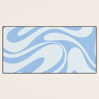 Retro Fantasy Swirl Abstract in Powder Blue Desk Mat Gallery Image 3