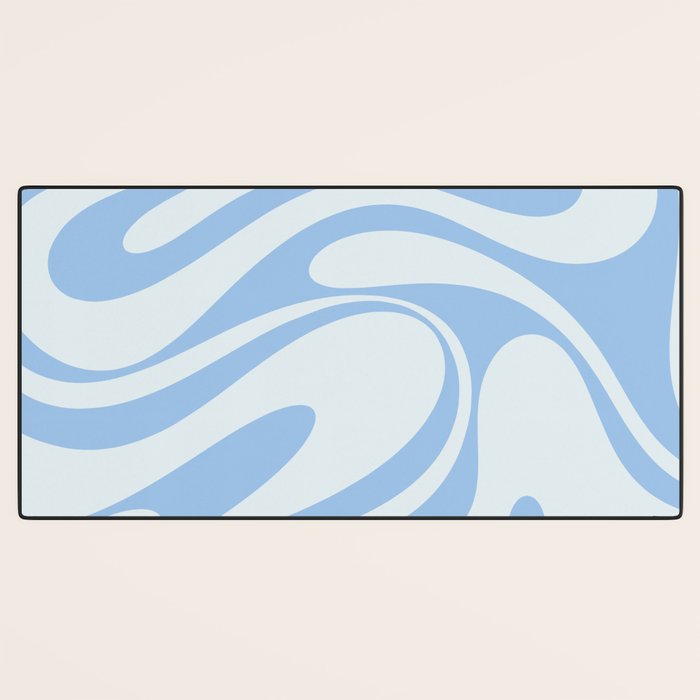 Retro Fantasy Swirl Abstract in Powder Blue Desk Mat Gallery Image 3