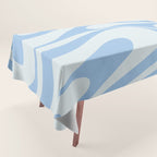 Retro Fantasy Swirl Abstract in Powder Blue Tablecloth Gallery Image 1