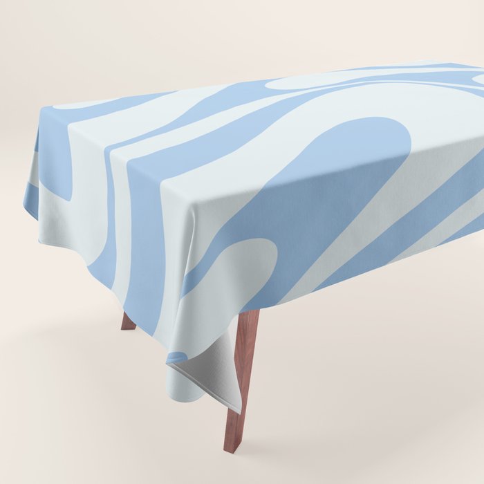 Retro Fantasy Swirl Abstract in Powder Blue Tablecloth Gallery Image 1