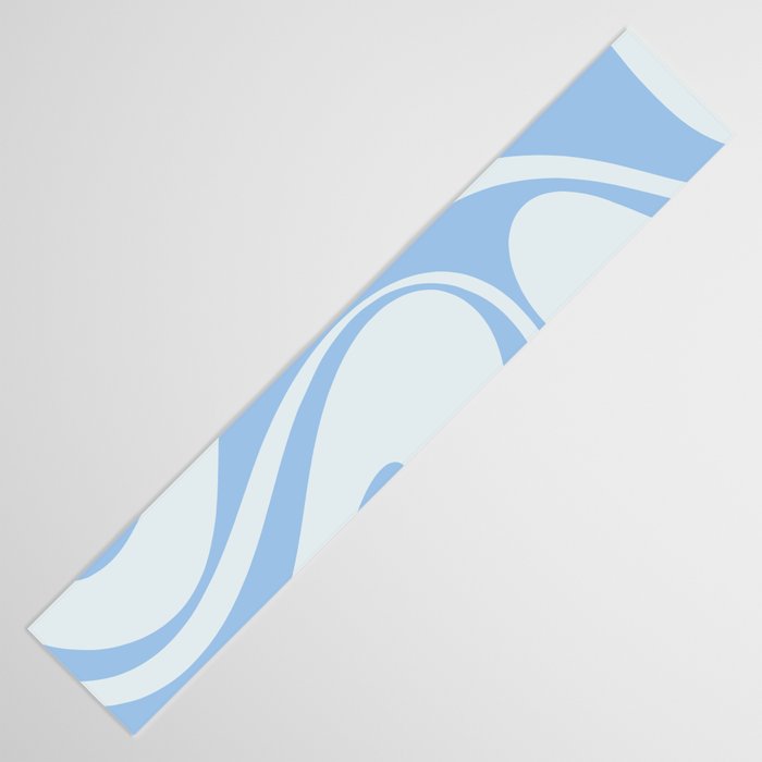 Retro Fantasy Swirl Abstract in Powder Blue Table Runner Gallery Image 3