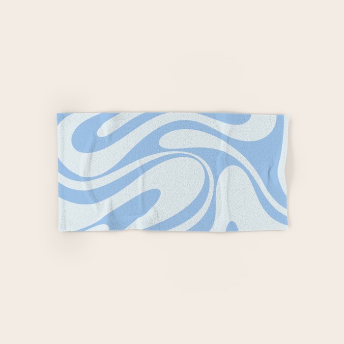 Retro Fantasy Swirl Abstract in Powder Blue Bath Towel Gallery Image 1