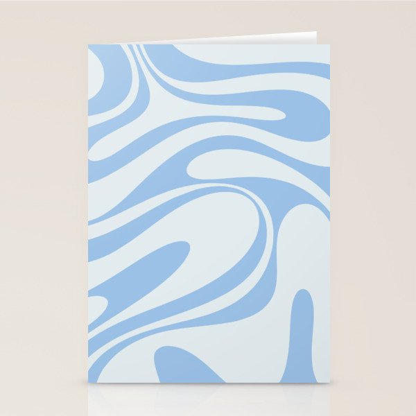 Retro Fantasy Swirl Abstract in Powder Blue Stationery Card Gallery Image 1