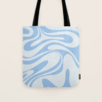 Retro Fantasy Swirl Abstract in Powder Blue Tote Bag Gallery Image 1
