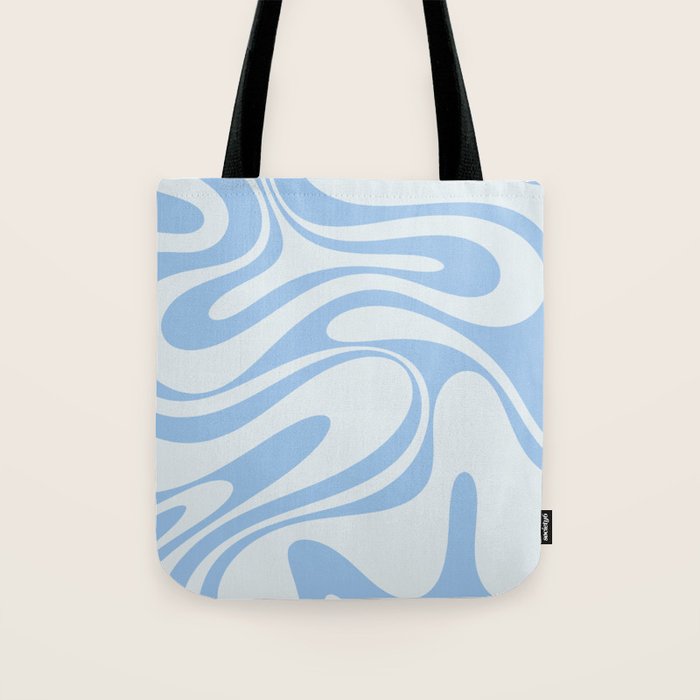 Retro Fantasy Swirl Abstract in Powder Blue Tote Bag Gallery Image 1