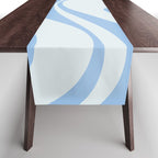 Retro Fantasy Swirl Abstract in Powder Blue Table Runner Gallery Image 1