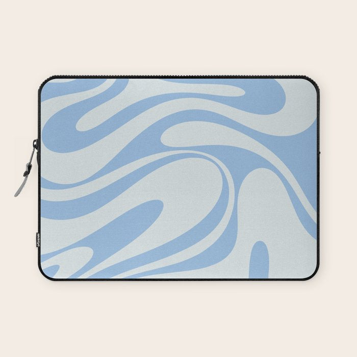 Retro Fantasy Swirl Abstract in Powder Blue Laptop Sleeve Gallery Image 1