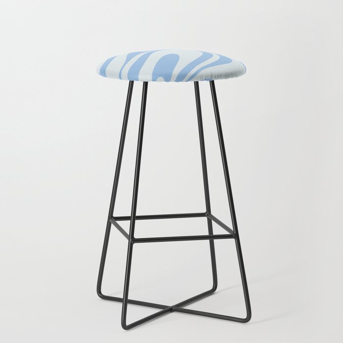 Retro Fantasy Swirl Abstract in Powder Blue Stool Gallery Image 1