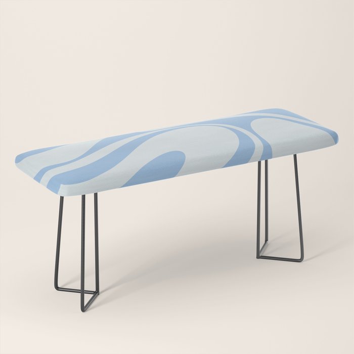 Retro Fantasy Swirl Abstract in Powder Blue Bench Gallery Image 1